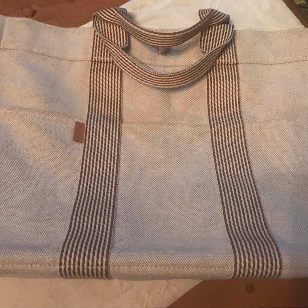 HERMES FOURRE TOUT MM CANVAS TOTE BAG IVORY/7BB0602
